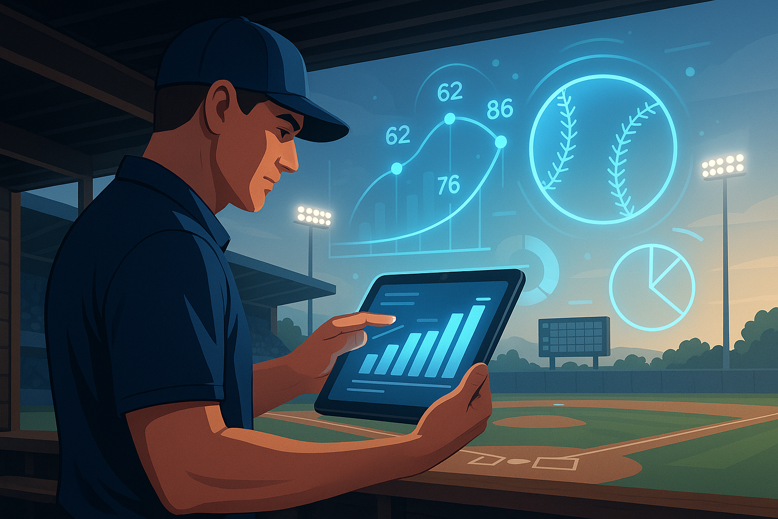 A coach with their team